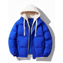 Men's Warm Thick Winter Jacket, Casual Hooded Jacket Coat