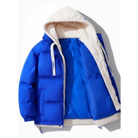 Men's Warm Thick Winter Jacket, Casual Hooded Jacket Coat