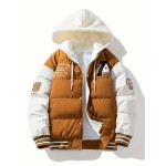 Men's Stylish Puffer Coat With Pockets, Casual Breathable Hooded Zip Up Long Sleeve Warm Top For City Walk Street Hanging Winter Outdoor Activities