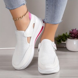 Women's Breathable Mesh Sneakers, Casual Low Top Platform Shoes, Women's Comfortable Outdoor Shoes