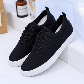 Men's Trendy Street Style Low Top Skateboard Shoes, Comfy Non Slip Durable Lace Up Sneakers For Men's Outdoor Activities