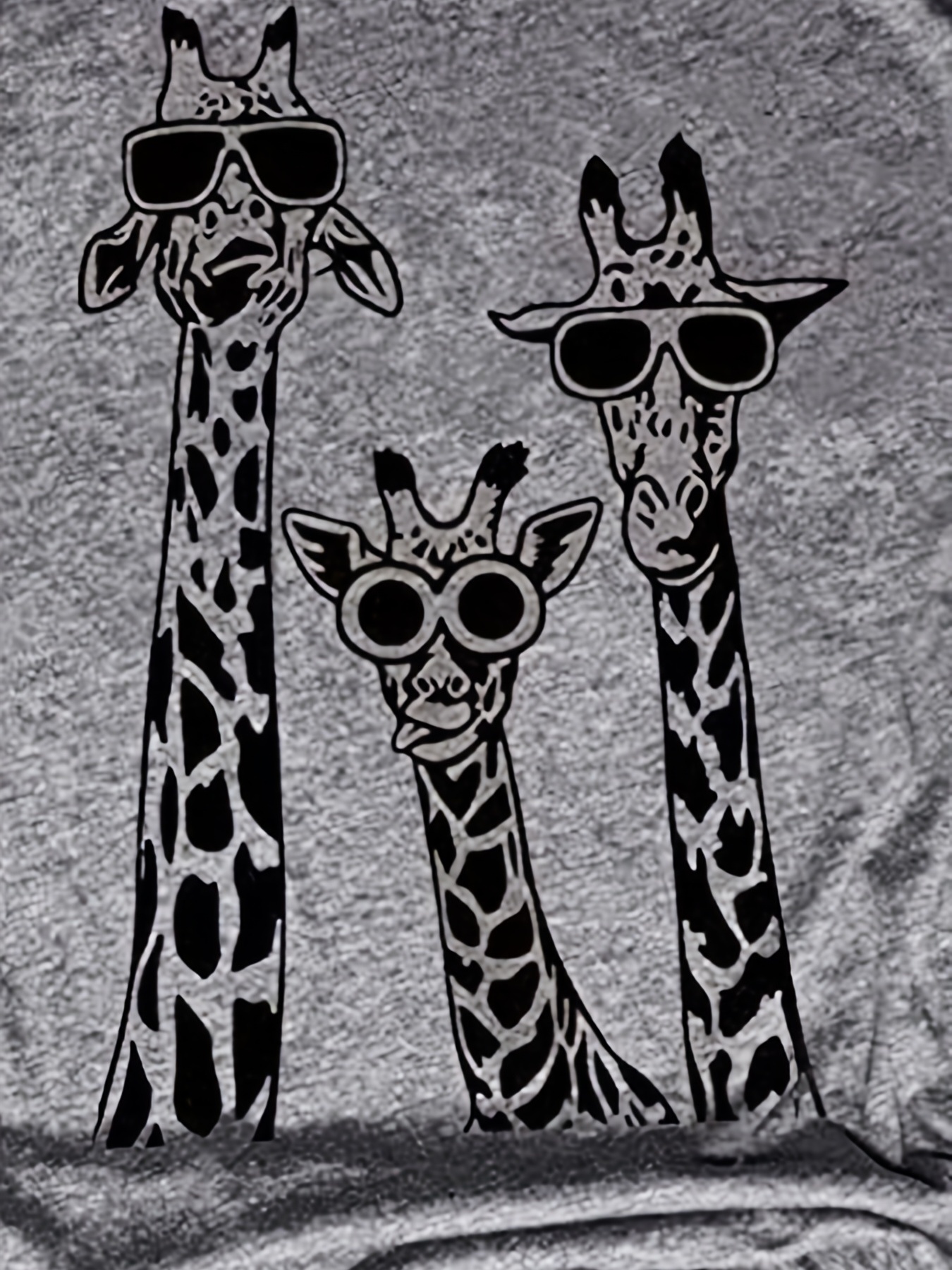 cartoon giraffe print crew neck t shirt casual short sleeve t shirt for spring summer womens clothing details 7