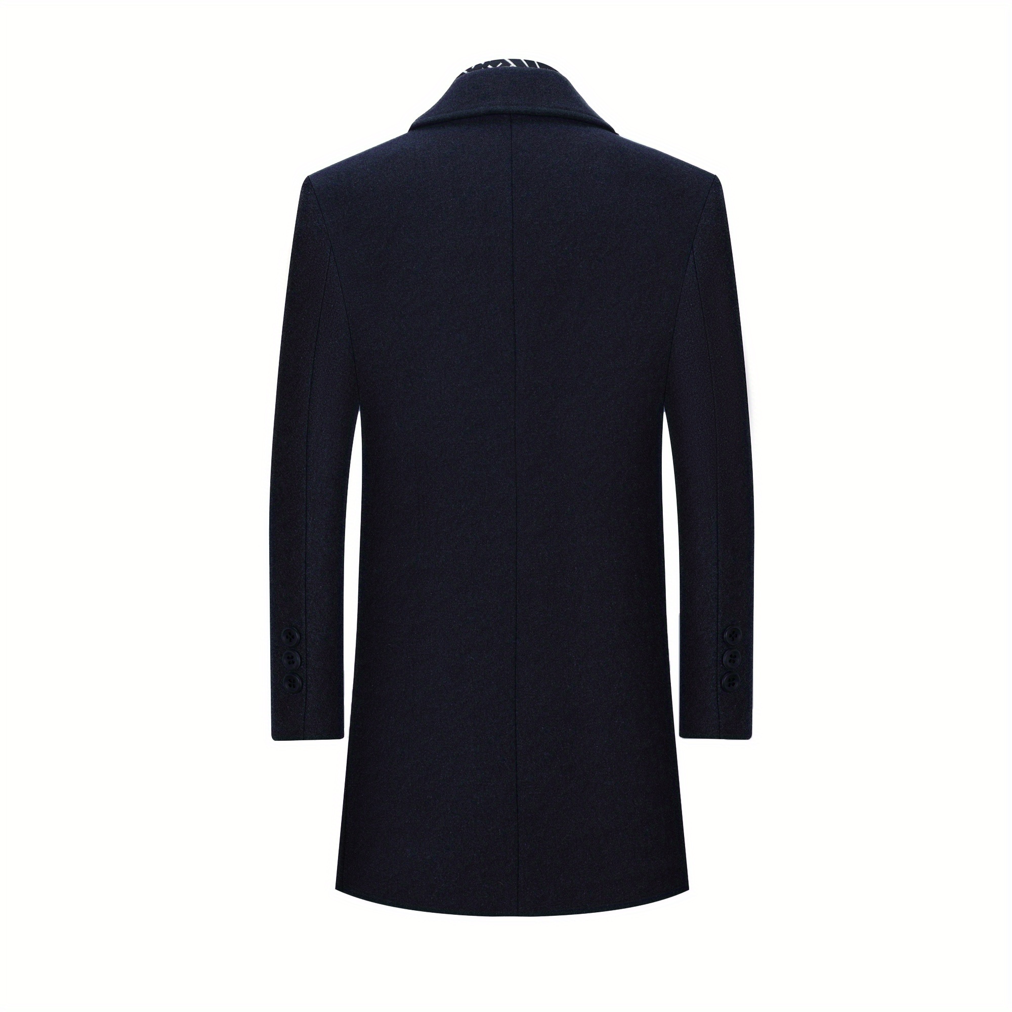 mens single breasted trench coat casual elegant lapel wool blend overcoat for fall winter details 5