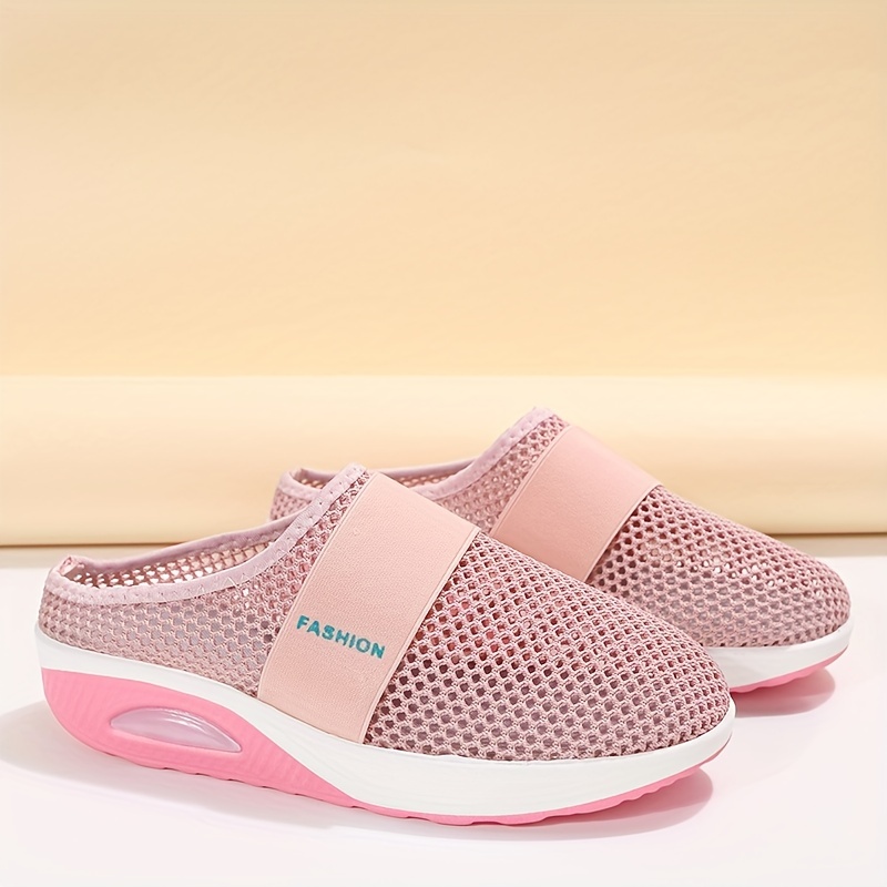 womens air cushion mesh slingback sneakers casual breathable closed toe arch support mules slippers non slip outdoor shoes details 0