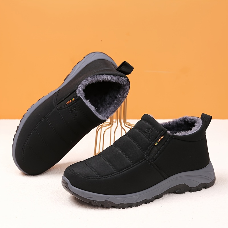 womens solid color winter sneakers soft sole platform fleece lining shoes plush non slip low top shoes details 9